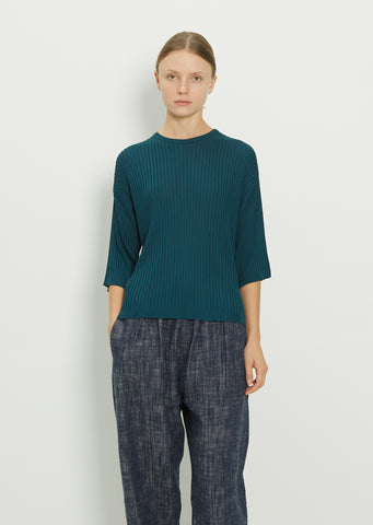 Round Neck Ribbed T-Shirt