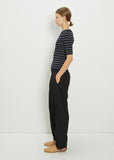 Striped Ribbed Cotton T-Shirt
