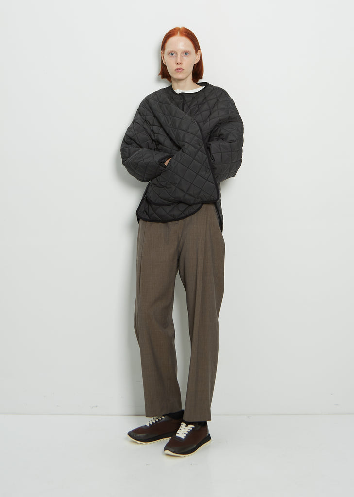 Quilted Recycled Polyester Jacket — Black