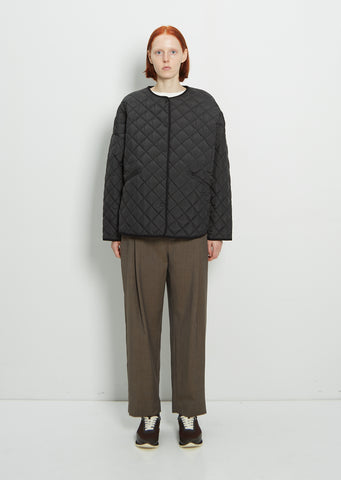 Quilted Recycled Polyester Jacket — Black