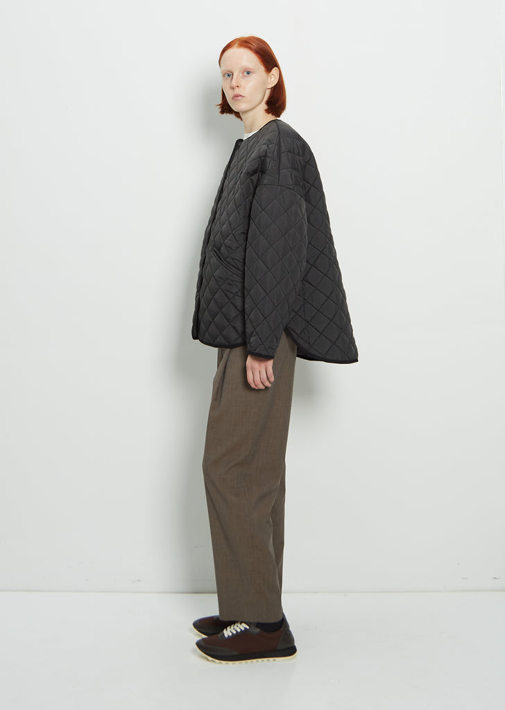 Quilted Recycled Polyester Jacket — Black