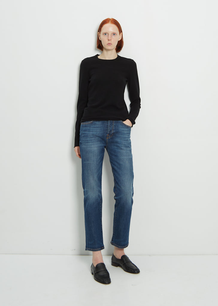 Merino Wool & Cashmere Skinny Crewneck