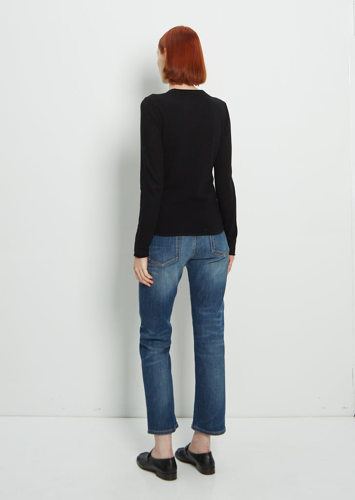 Merino Wool & Cashmere Skinny Crewneck