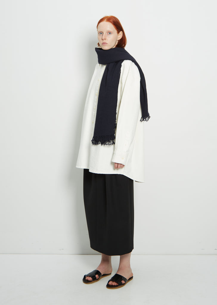 Kishorn Washed Cashmere Scarf — Navy