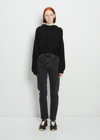 Wular Straight Cotton Denim Pants — Washed Grey