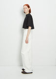 Attu Wide-Leg Cotton Denim Pants — Ivory
