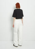 Attu Wide-Leg Cotton Denim Pants — Ivory