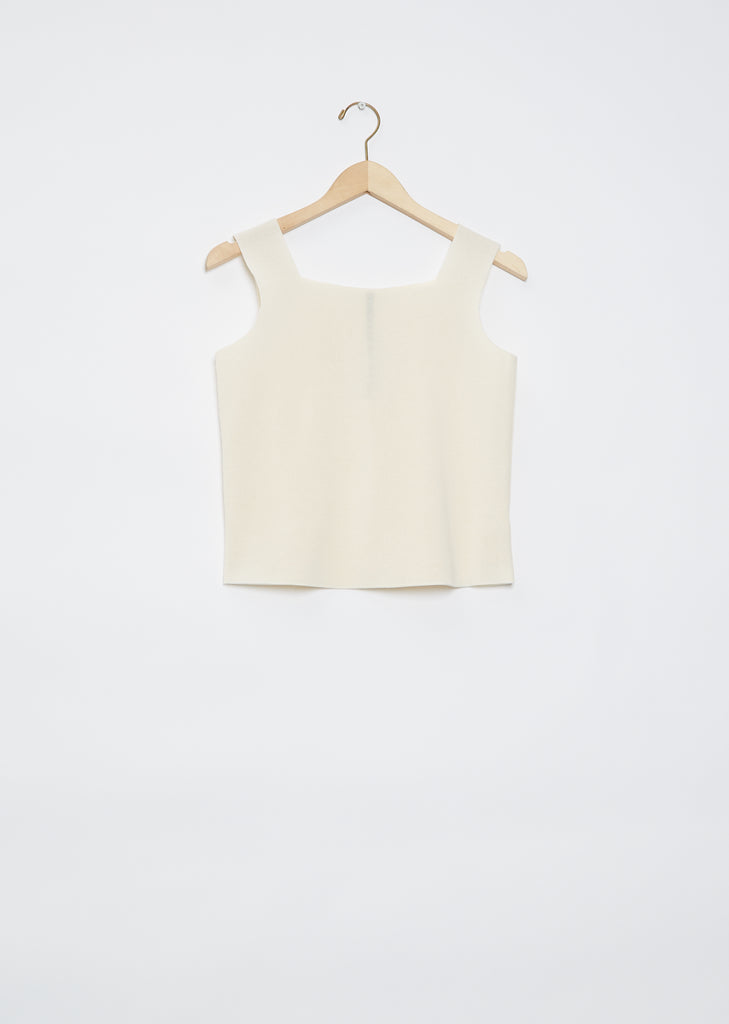 Squared Tank Top — White