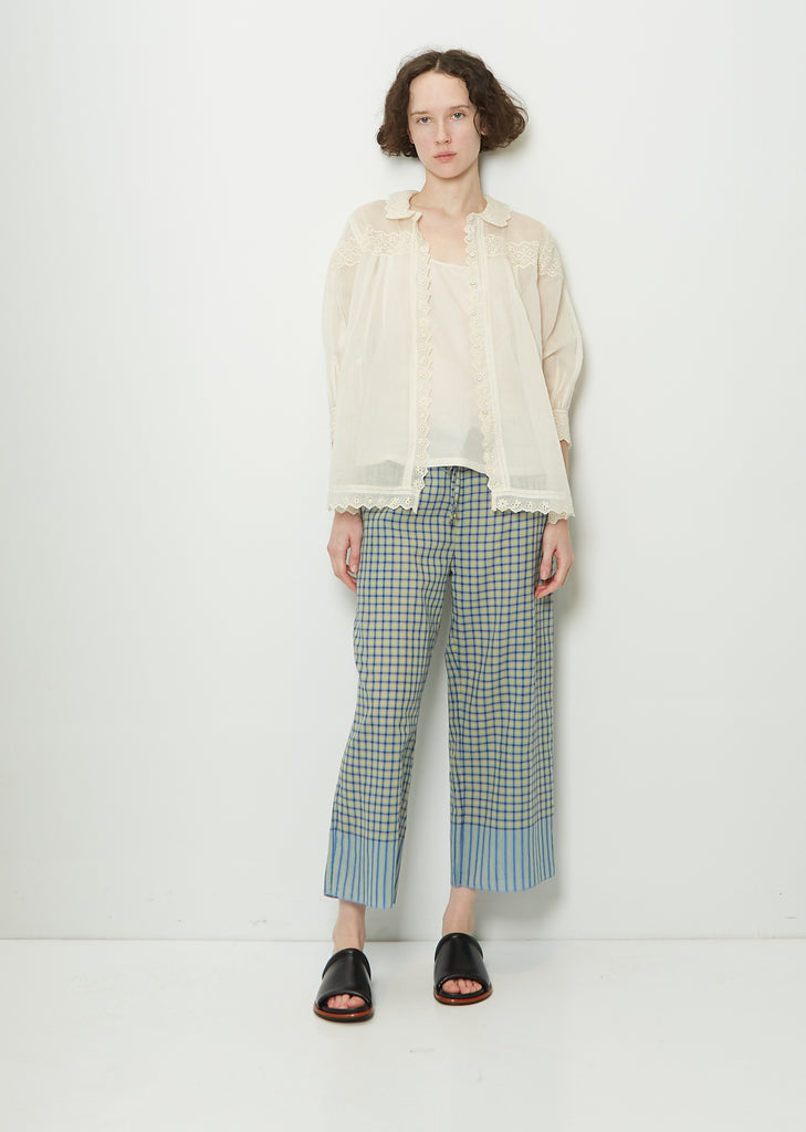 Cotton & Silk Lace Button Up Shirt