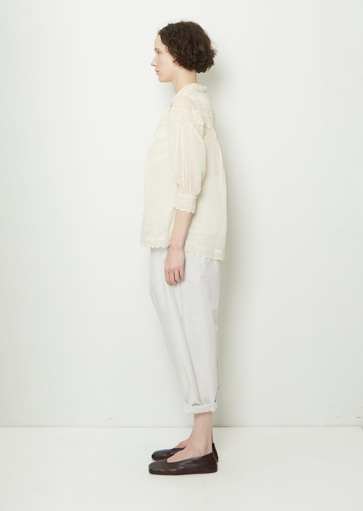 Cotton & Silk Lace Button Up Shirt