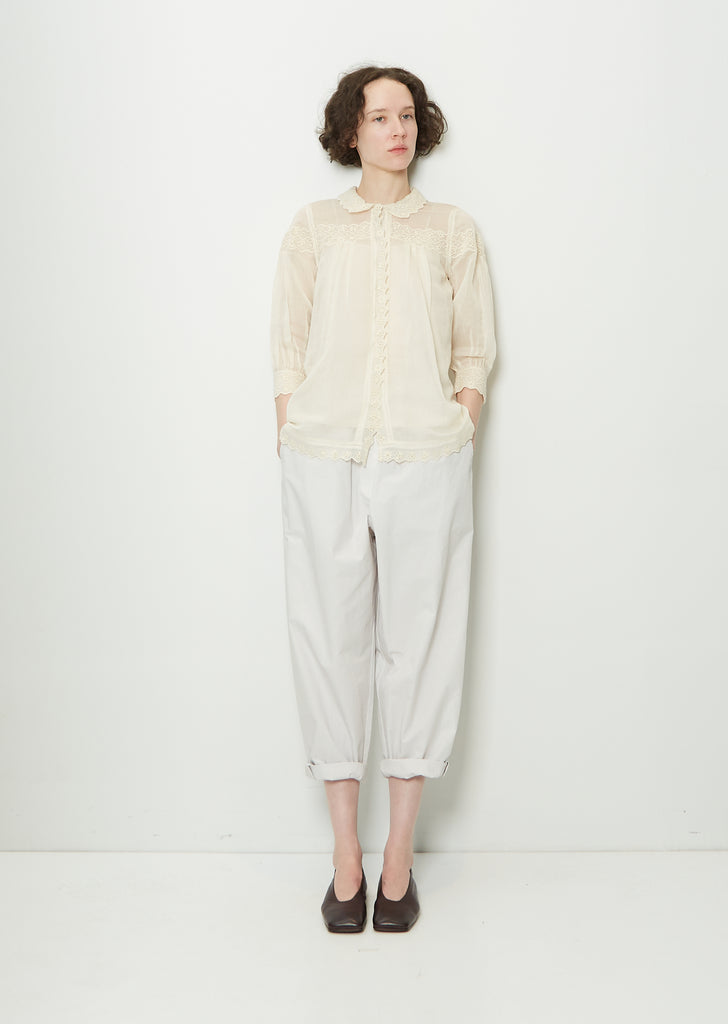 Cotton & Silk Lace Button Up Shirt