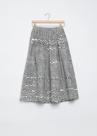 Gathered Skirt — Black & White