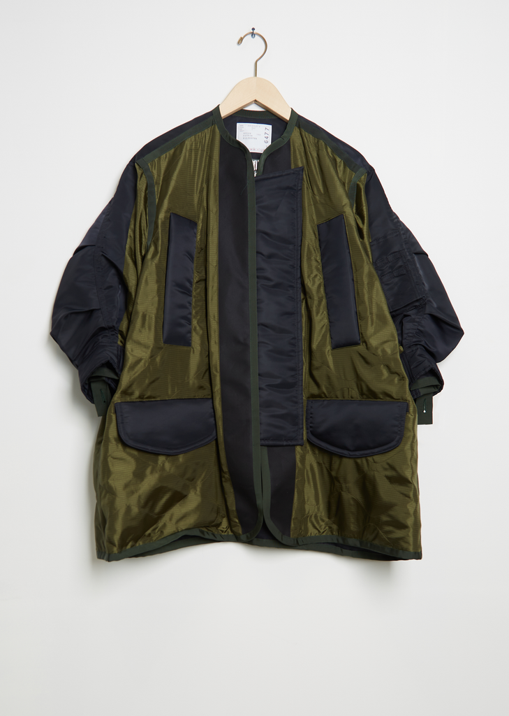 Quilted Blouson Wool Blend Jacket — Khaki