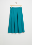 Selena Cotton Midi Skirt — Topaz Green