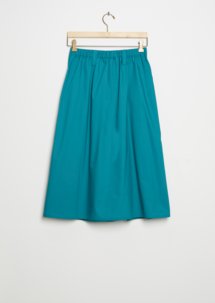 Selena Cotton Midi Skirt — Topaz Green