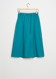 Selena Cotton Midi Skirt — Topaz Green