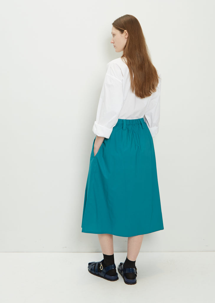 Selena Cotton Midi Skirt — Topaz Green