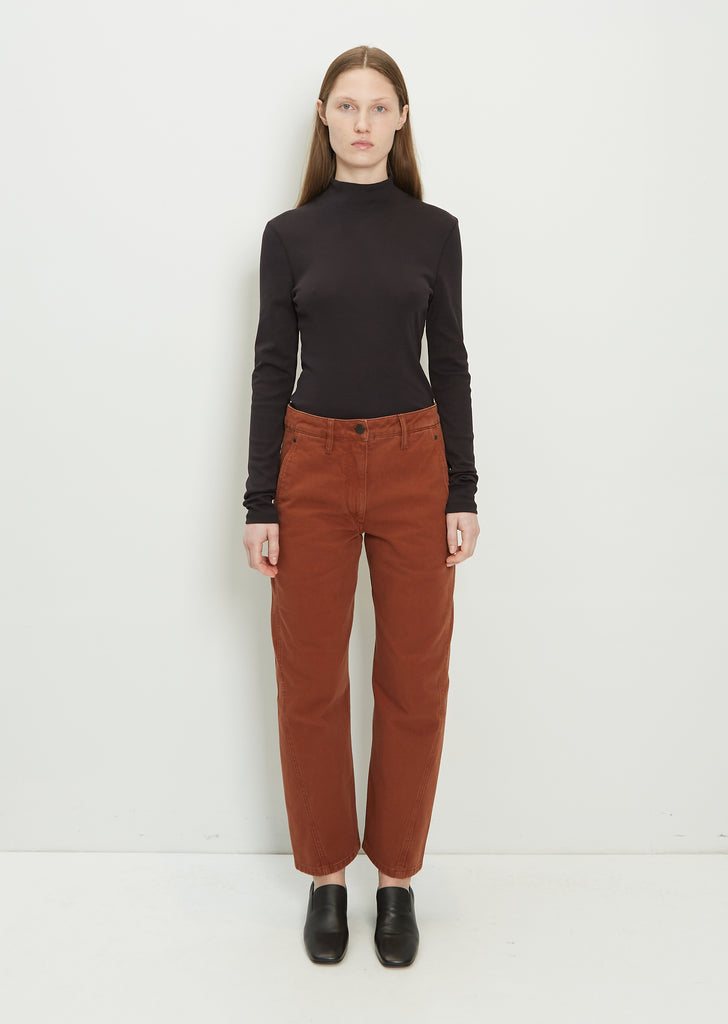 Denim Twisted Pant — Brick Brown