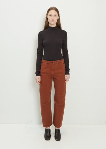 Denim Twisted Pant — Brick Brown