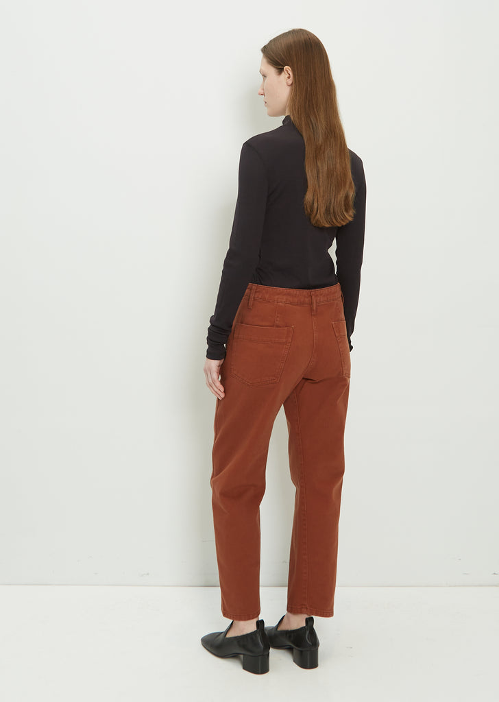 Denim Twisted Pant — Brick Brown
