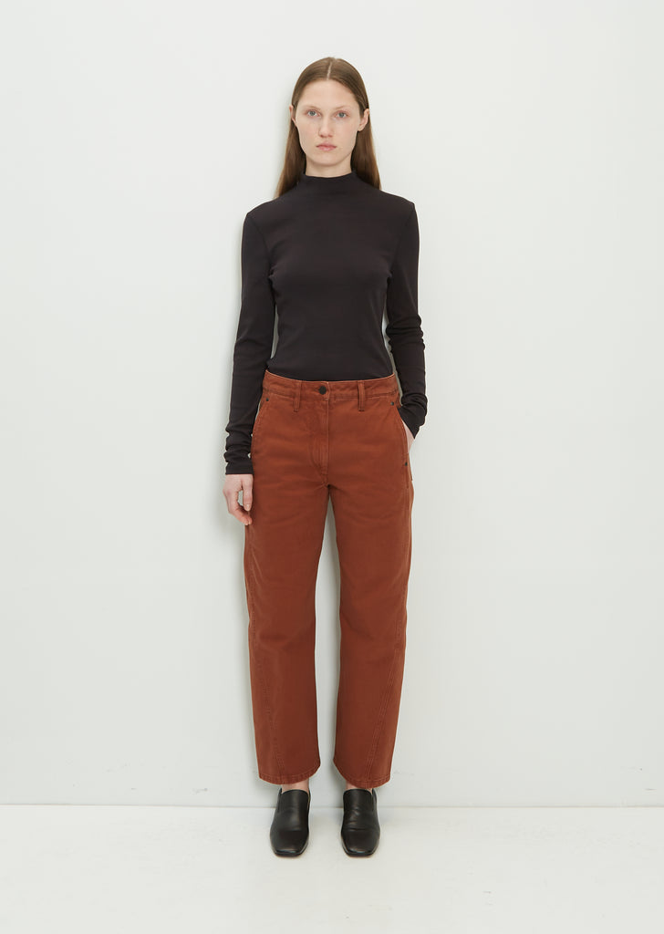 Denim Twisted Pant — Brick Brown