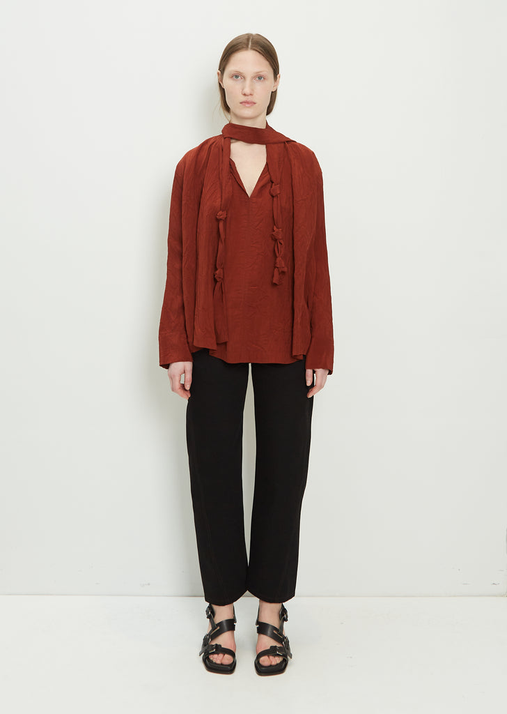 Viscose Blouse With Knot