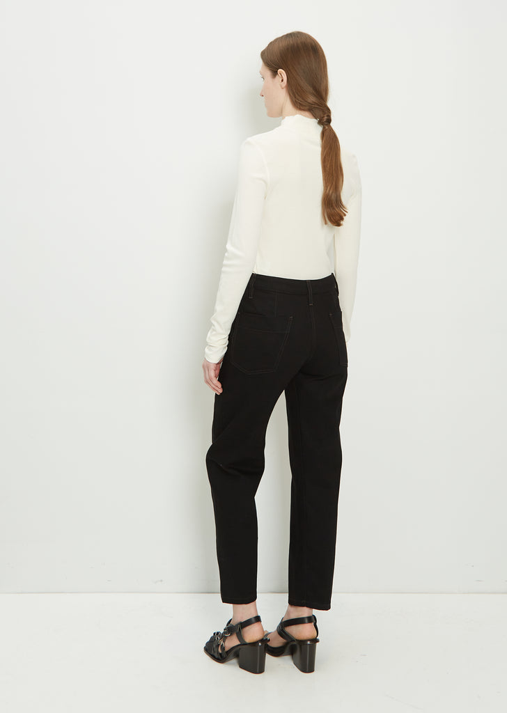 Denim Twisted Pant — Black