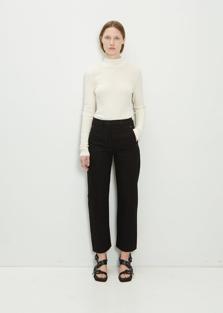 Denim Twisted Pant — Black