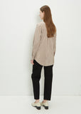 2 Pocket Fitted Cotton Silk Shirt — Chestnut/Beige/White