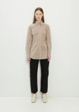 2 Pocket Fitted Cotton Silk Shirt — Chestnut/Beige/White