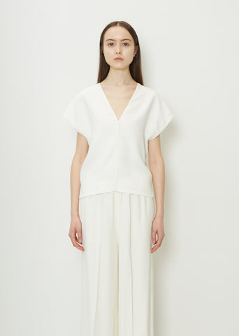 Fluid Ottoman Viscose V-Neck Top
