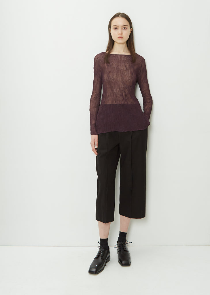 Pedestal Cotton Cropped Pants — Black