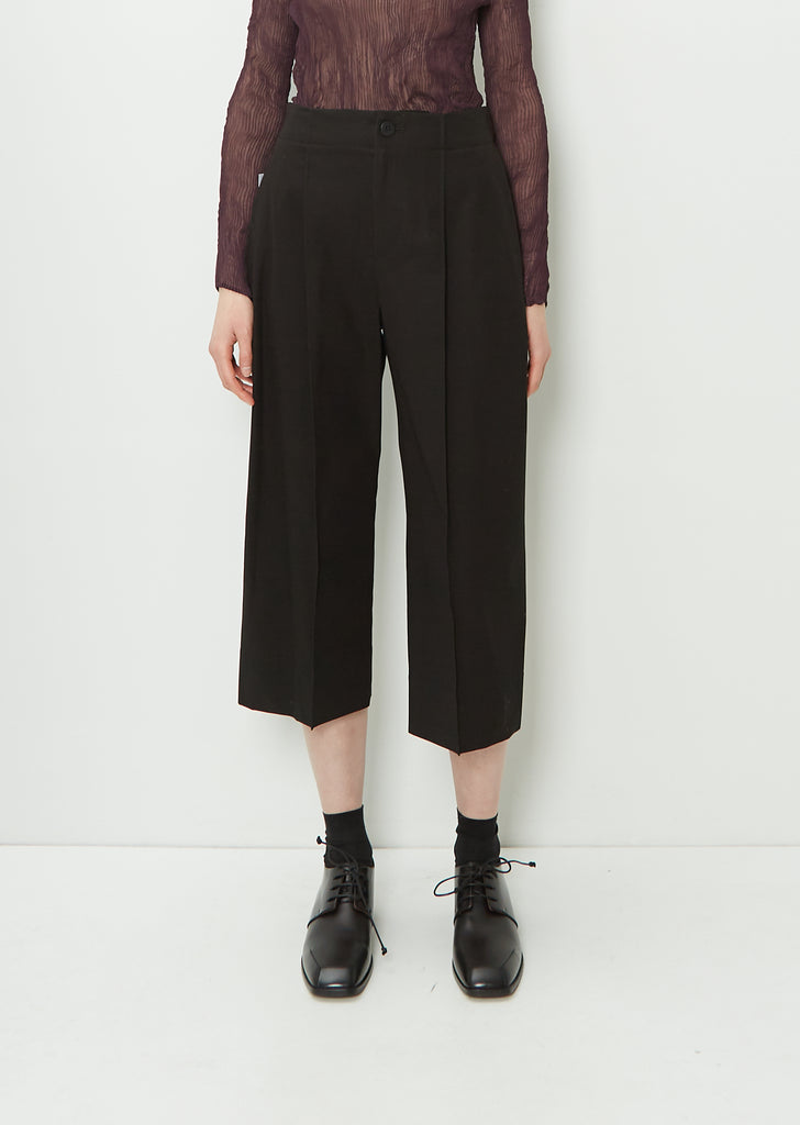 Pedestal Cotton Cropped Pants — Black