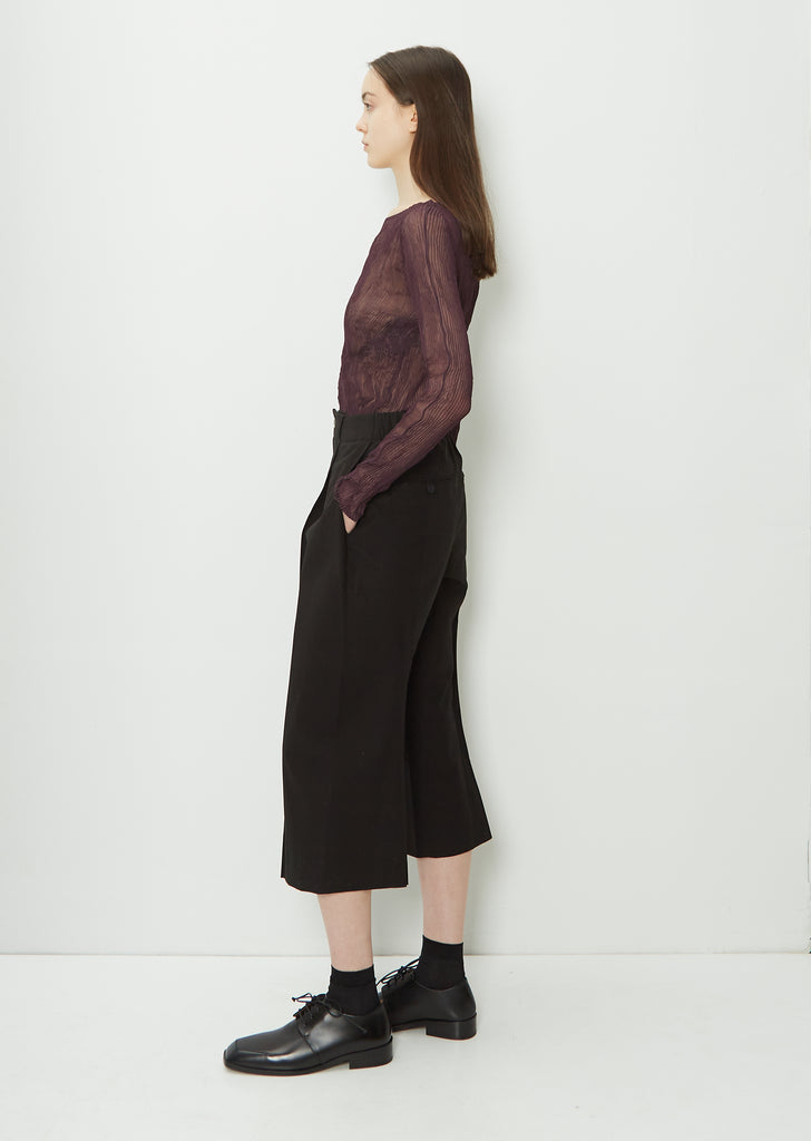 Pedestal Cotton Cropped Pants — Black