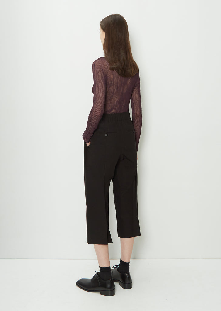 Pedestal Cotton Cropped Pants — Black