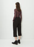 Pedestal Cotton Cropped Pants — Black
