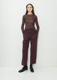 Pedestal Cotton Pants — Dark Purple