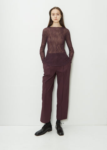 Pedestal Cotton Pants — Dark Purple