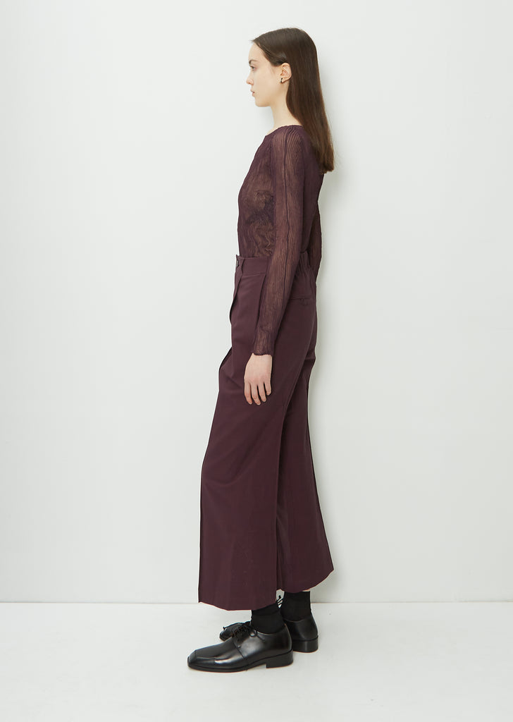 Pedestal Cotton Pants — Dark Purple