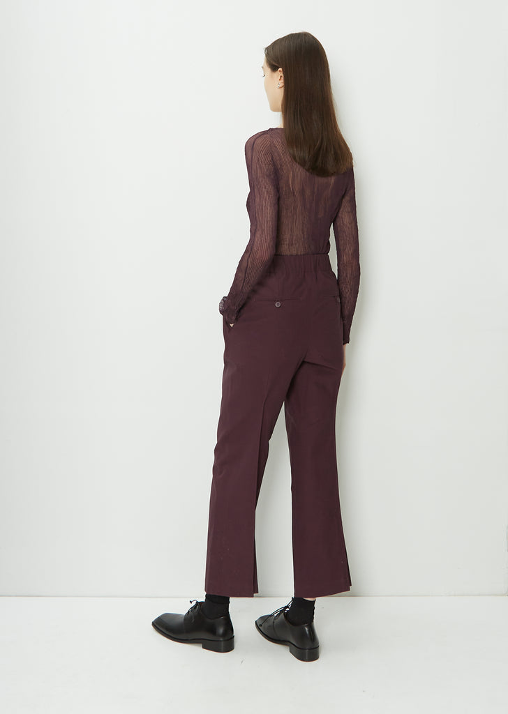 Pedestal Cotton Pants — Dark Purple