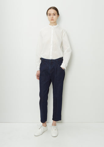 Cotton Linen Denim Pants — Indigo