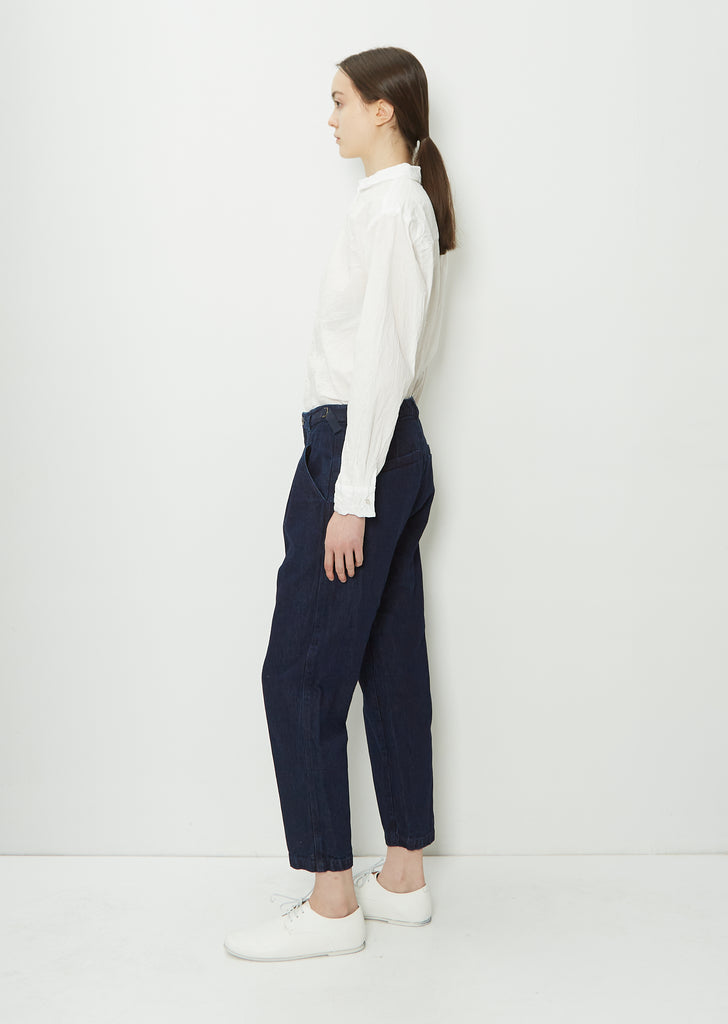 Cotton Linen Denim Pants — Indigo