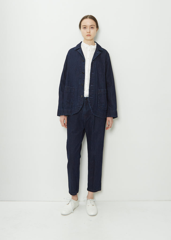 Cotton Linen Denim Pants — Indigo