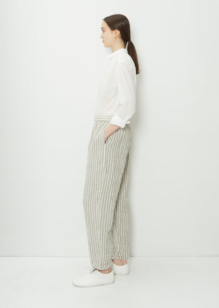 Stripe Linen Cotton Easy Pant