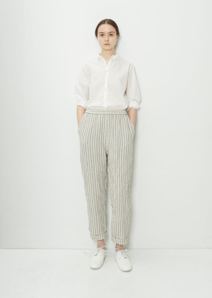 Stripe Linen Cotton Easy Pant