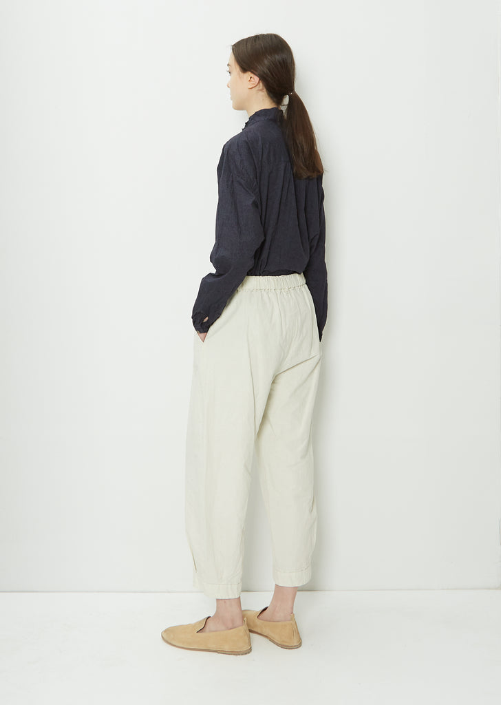 Cotton Linen Tapered Pants — Ivory