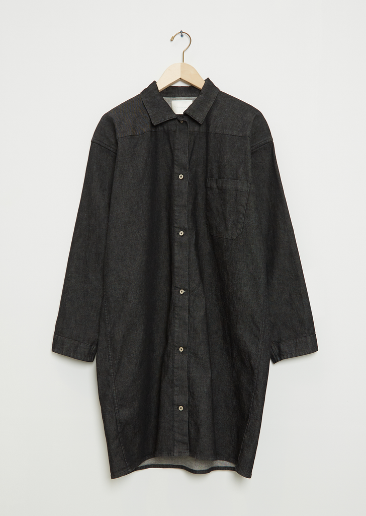 Washed Denim Workwear Smock Shirt