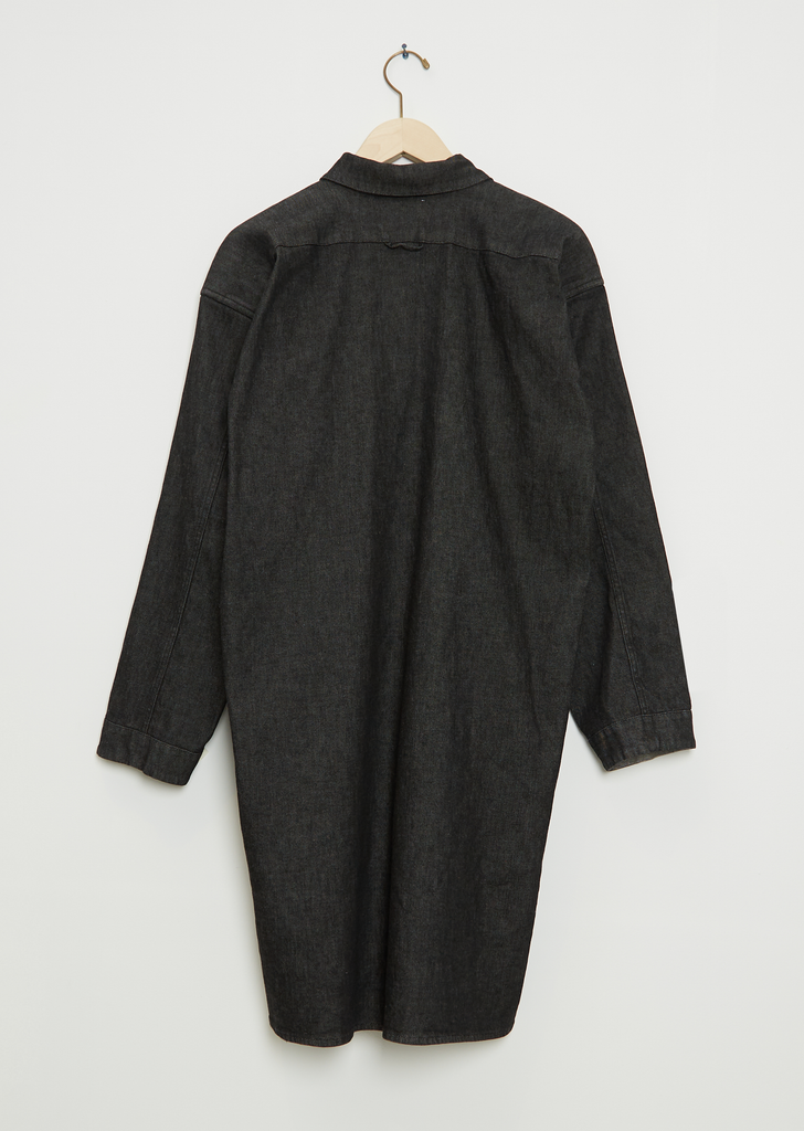 Washed Denim Workwear Smock Shirt