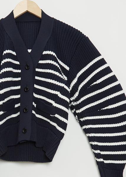 Horizontal Stripe Knit Cardigan