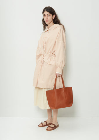 Medium Double Tanned Caff Highway Basket Bag — Dark Honey